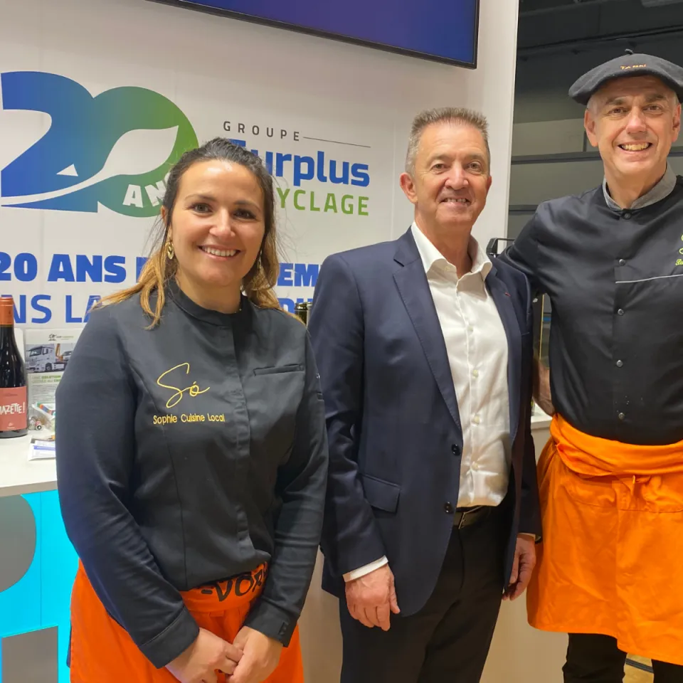 Sophie commis de cuisine, Laurent HERAIL président du Groupe Surplus Recyclage et Pascal Sudre Restaurateur du Département du Tarn